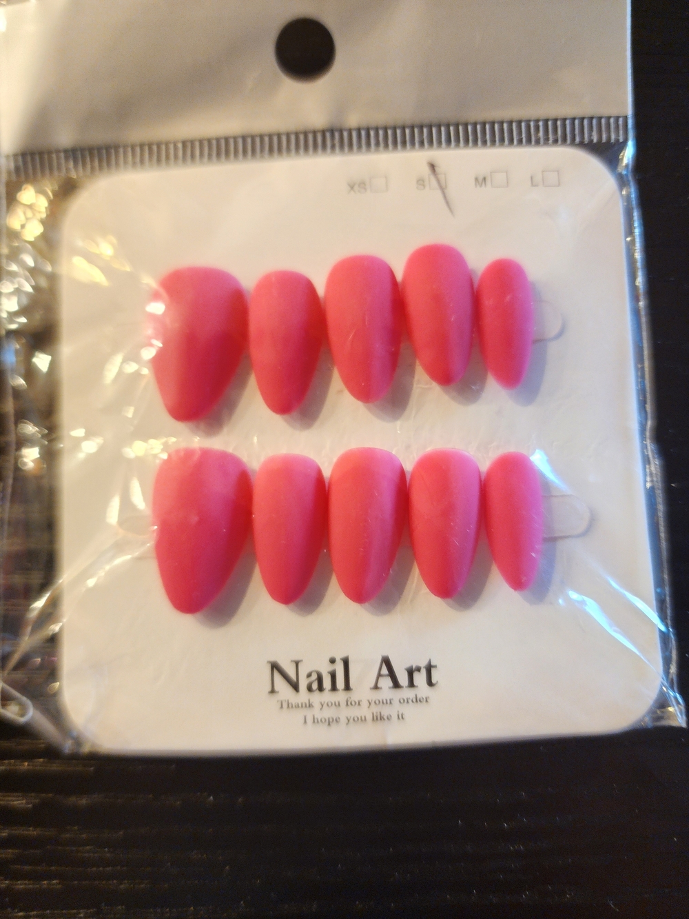 Matte Hot Pink Stiletto Press-On Nails - Nail Art Set - XS